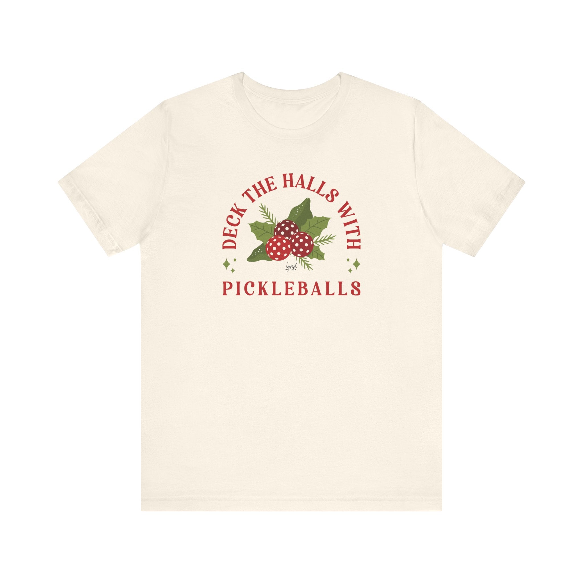 Deck the Halls with Pickleballs Short Sleeve Tee