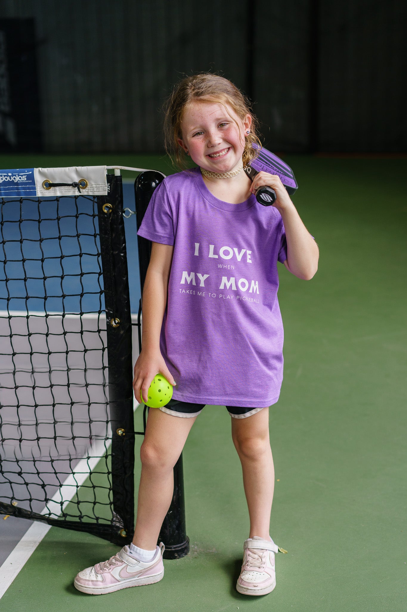 I Love When My Mom Takes Me to Play Pickleball Youth Tee