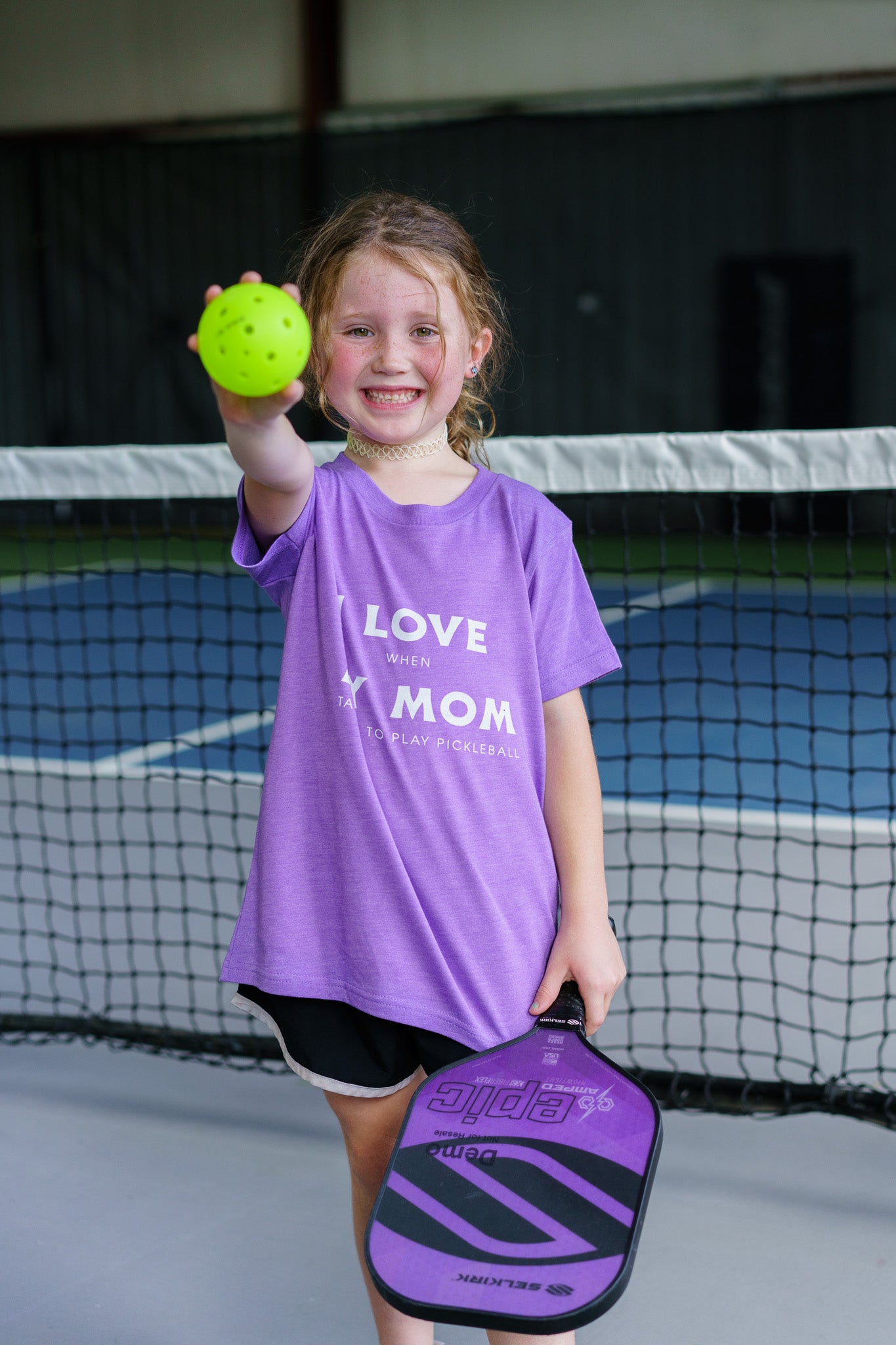 I Love When My Mom Takes Me to Play Pickleball Youth Tee