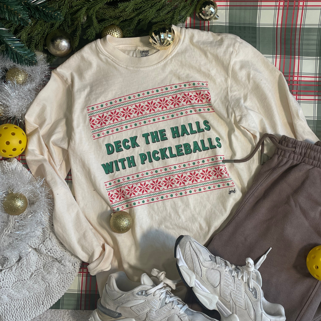 Deck the Halls with Pickleballs 2 Long Sleeve T-Shirt