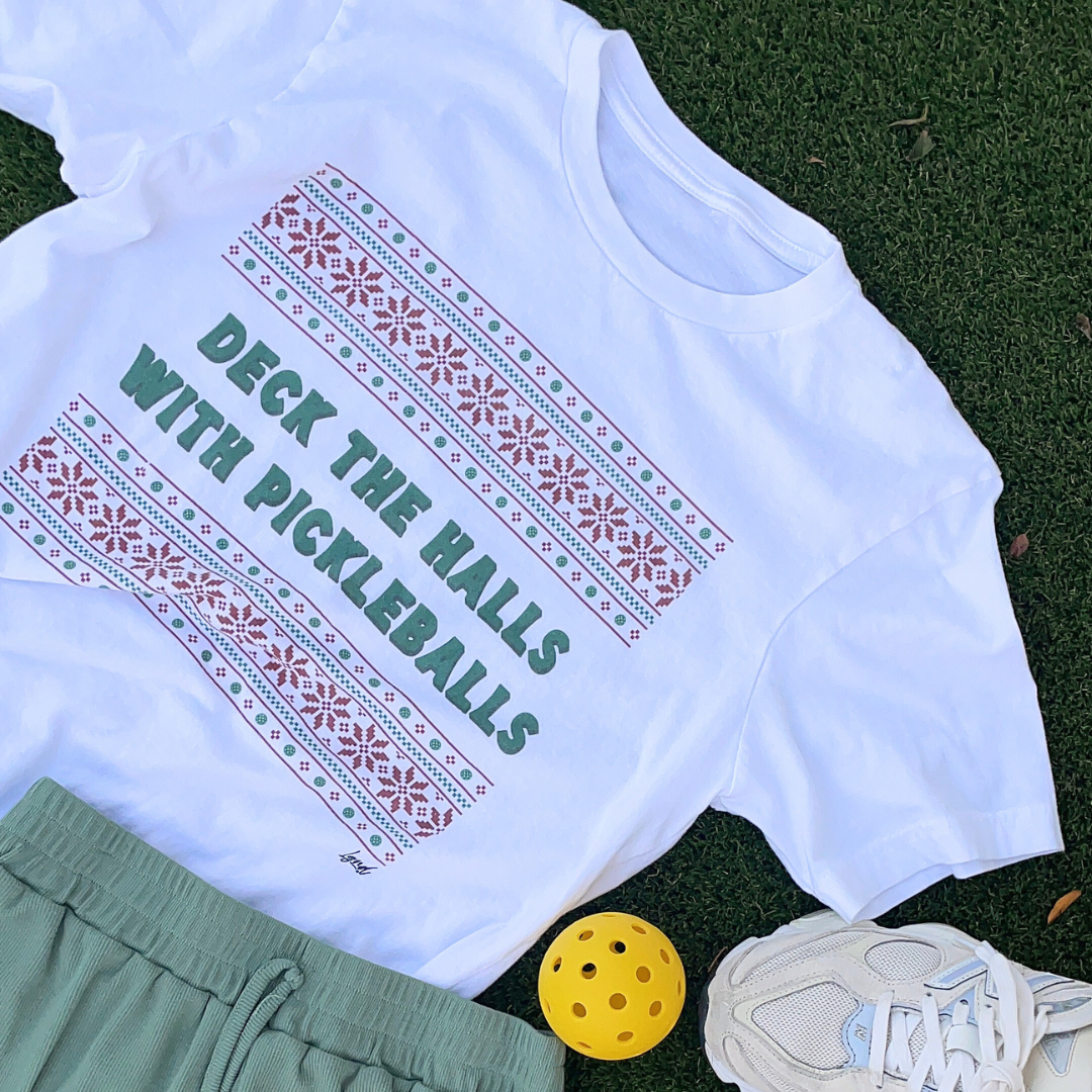 Deck the Halls with Pickleballs 2 Short Sleeve Tee