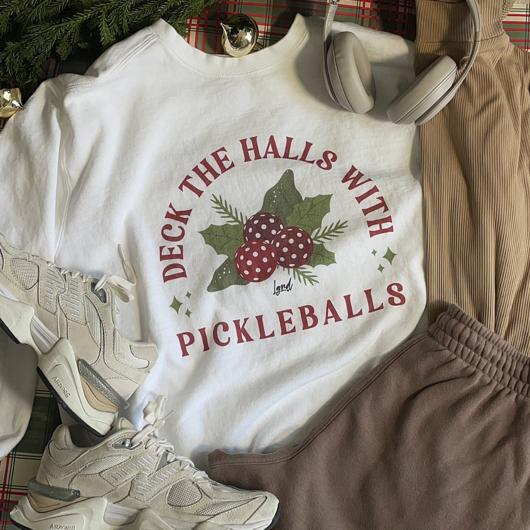 Deck the Halls with Pickleballs Sweatshirt