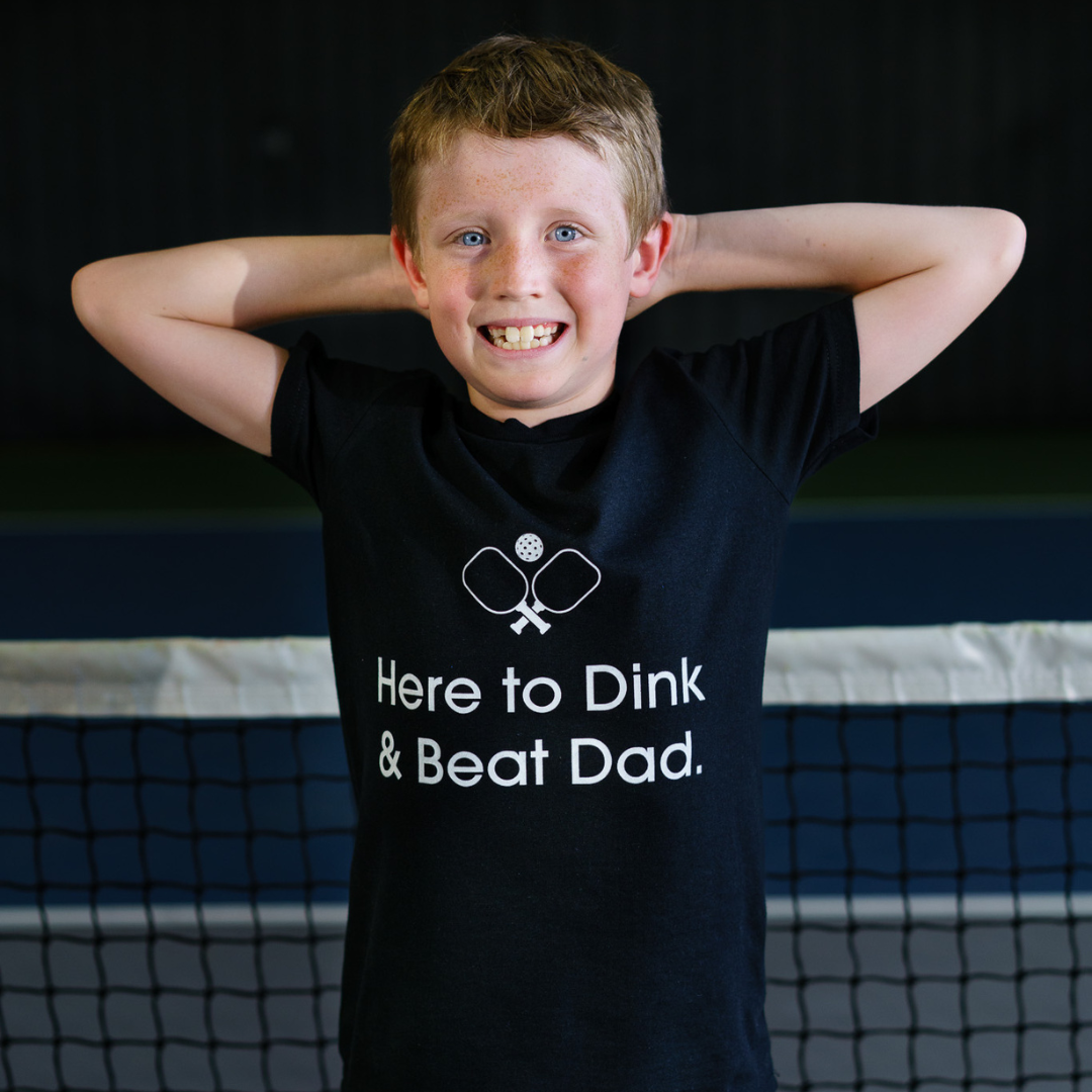 Here to Dink & Beat Dad Youth Tee